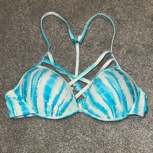 Aqua Tie-Dye Women's Bikini Top